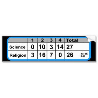 Science vs Religion Scoreboard Bumper Sticker