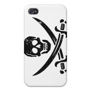 John Rackham (Calico Jack) Pirate Flag Jolly Roger iPhone 4/4S Cases