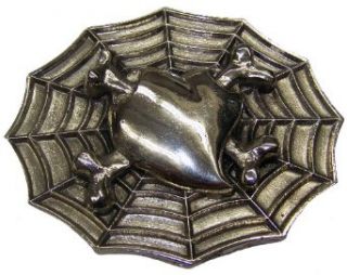 Silver Star Heart in Spider Web Belt Buckle Clothing