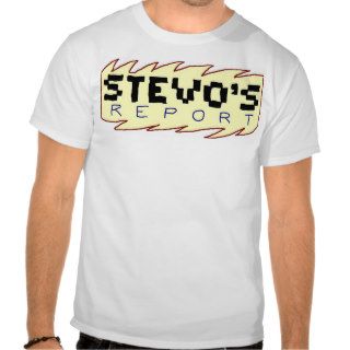 Stevo's Report Logo, URL, and Catch Phrase Tees