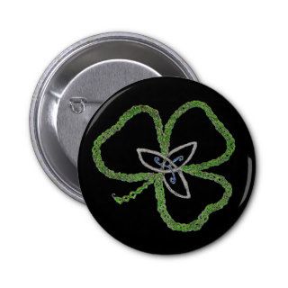 Irish Celtic Shamrock Knot Pinback Buttons
