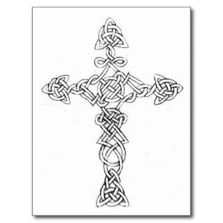 Celtic Cross Line Art Post Cards