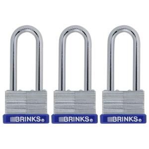 Brinks Home Security 1 13/16 in. (45 mm) Laminated Steel Padlock with 2 in. Shackle (3 Pack) 172 44302