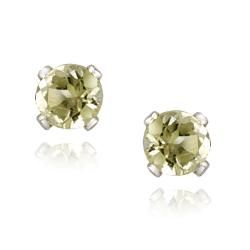 Glitzy Rocks Sterling Silver Lime Quartz Stud Earrings Glitzy Rocks Gemstone Earrings