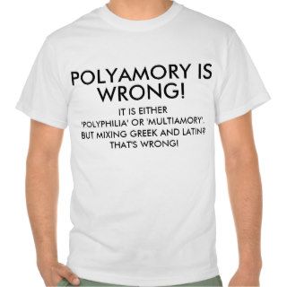 POLYAMORY IS WRONG (ALL Colors) Tshirts