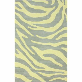 nuLOOM Handmade Modern Zebra Yellow/ Grey Wool Rug (5' x 8') Nuloom 5x8   6x9 Rugs
