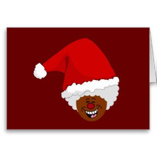 Tell Black Santa What You Want for Christmas Card