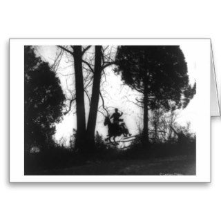 Man Jumps a Fence During a Fox Hunt Photograph Card