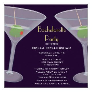 Bachelorette Party Martini Invitation