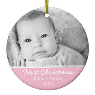 Baby's First Christmas Photo   Single Sided Ornaments