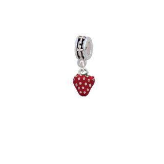 Mini 2 D Enamel Strawberry European Silver Cross Charm Dangle Bead Delight Jewelry Jewelry