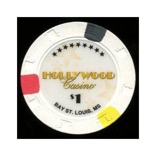 HOLLYWOOD Casino & Hotel $1 Poker Chip / Cheque Bay St. Louis, MS 