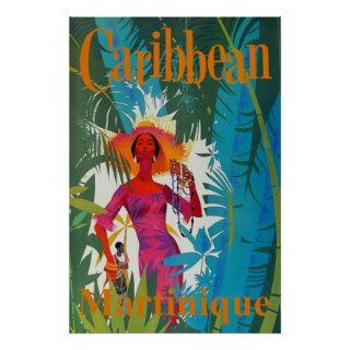 Martinique ~ Vintage Caribbean Island Travel Print