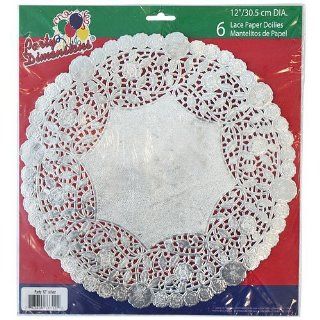 Party Dimensions 71842 12 in. Lace Doily Silver   288 Per Case Kitchen & Dining