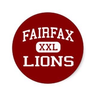 Fairfax   Lions   High   Los Angeles California Round Sticker