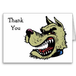 Mean Growling Dog Thank You Cards