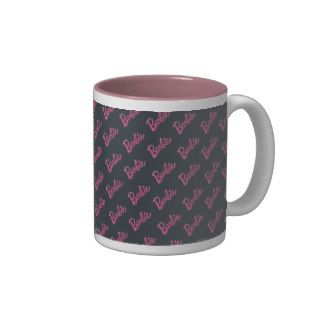 Barbie Logo on Black pattern Mugs