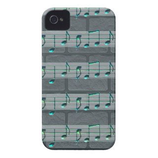 Musical Notes Graffiti On Brick Wall iPhone 4 Cover