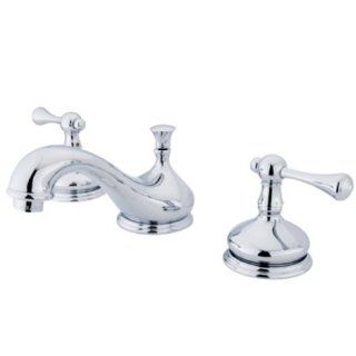 Kingston Brass KS1161BL+ Vintage Widespread Lavatory Faucet with Naples lever handle, Polished Chrome   Touch On Bathroom Sink Faucets  