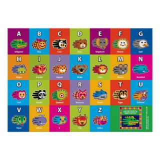 Hand Critter English ABC Alphabet for Kids Print