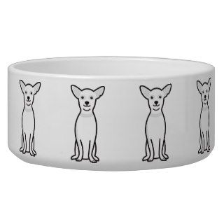 Chihuahua Dog Cartoon Dog Bowls