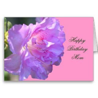 Happy Birthday Mom Pink Azalea Flower Photo Card