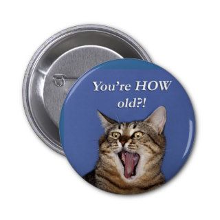 Crazy Eye Cat Birthday Gifts Buttons