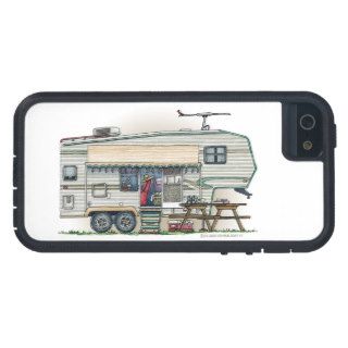 Cute RV Vintage Fifth Wheel Camper Travel Trailer iPhone 5 Cases