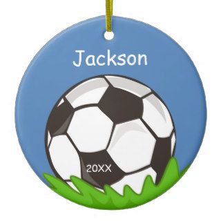 Kids Personalized Soccer Ball Keepsake Christmas Ornament