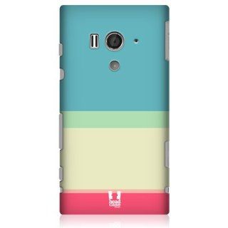 Head Case Designs Baby Blue And Cream Stripes Designs Case For Sony Xperia acro S LT26W Cell Phones & Accessories