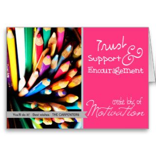 Motivational  encouragement support pencil cards