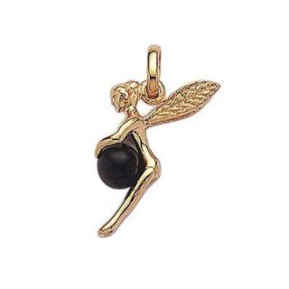 So Chic Jewels   18K Gold Plated Onyx Fairy Firefly Pendant So Chic Jewels Jewelry