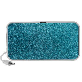 Faux Blue Glitter Travel Speakers