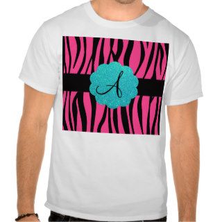 Pink zebra stripes monogram shirt