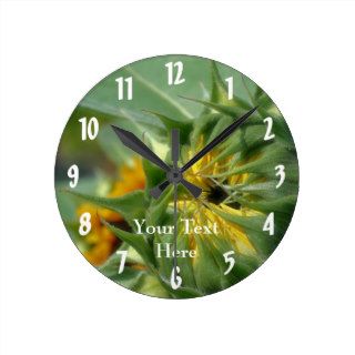 Sunflower Coming Into Bloom Nature Wall Clock