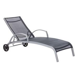 ZUO Casam Black and Silver Patio Chaise Lounge 703076