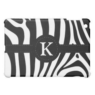 Zebra stripes monogram initial K custom gift iPad Mini Cover