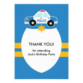 Thank You Police Theme Card Announcements