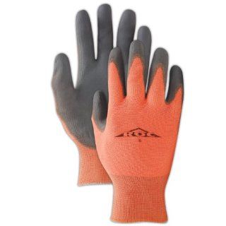 Magid GP140 ROC Nylon Shell Polyurethane Palm Coating Glove with Knit Wrist Cuff, Work, 10" Length, Size 11, Gray/Orange (Case of 12)