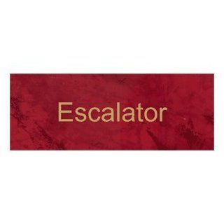 Escalator Gold on PortWine Engraved Sign EGRE 330 GLDonPTWN Escalator  Business And Store Signs 