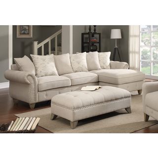 Georgina 2 piece Beige Sectional and Ottoman Sectional Sofas