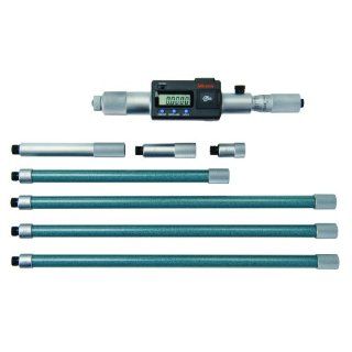 Mitutoyo 337 304 Digimatic Tubular LCD Inside Micrometer, Extension Rod Type, 8 60" Range, 0.0001" Graduation, +/ 0.00132" Accuracy, 6 pcs Extension Rods