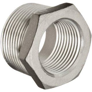 Stainless Steel 304 Cast Pipe Fitting, Hex Bushing, MSS SP 114, 1 1/2" NPT Male X 1 1/4" NPT Female Industrial Pipe Fittings