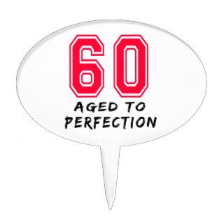 60 Aged To Perfection Birthday Design Cake Picks