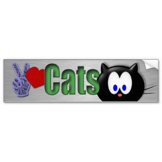 Peace love Cats Bumper Sticker