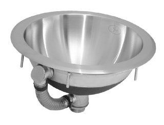 Just CIF 12 Single Bowl 18 Gauge T 304 Commercial Grade Stainless Steel Ledgeless Lavatory Sink with Overflow   Vessel Sinks  