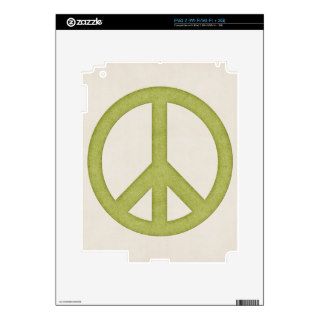 Green 1 Peace Symbol Design iPad 2 Skin