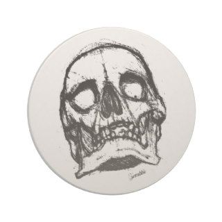 Zombie Skull Drawing 2 Coaster
