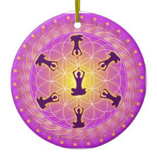Yoga Mandala Flower of life Christmas Ornaments