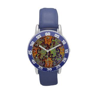 Vintage Psychedelic Wallpaper Floral Pattern Watch